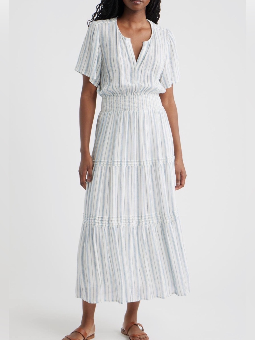 Rails Cannes stripe linen blend dress. Size M. Like new